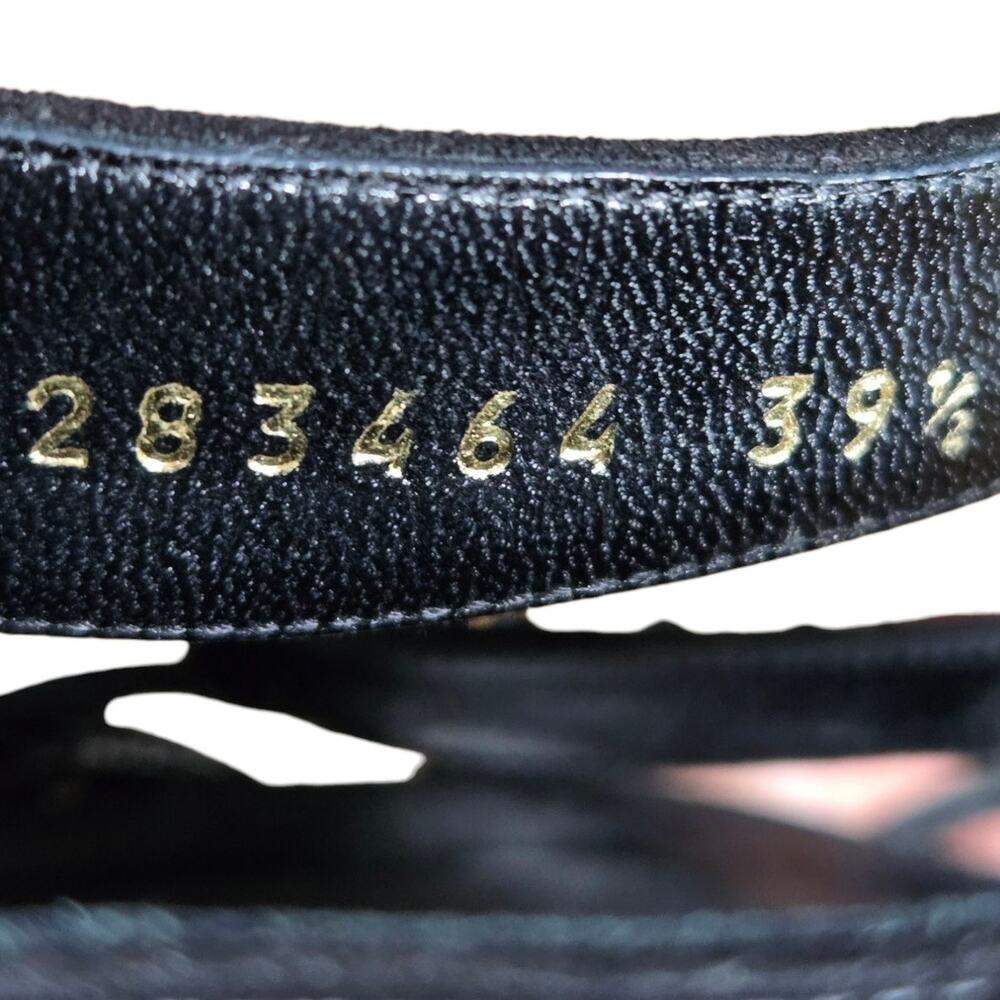 Gucci Black Crystal Embellished Suede Rachel Strappy Sandals IT 39.5 / US 9.5 - Picture 8 of 11